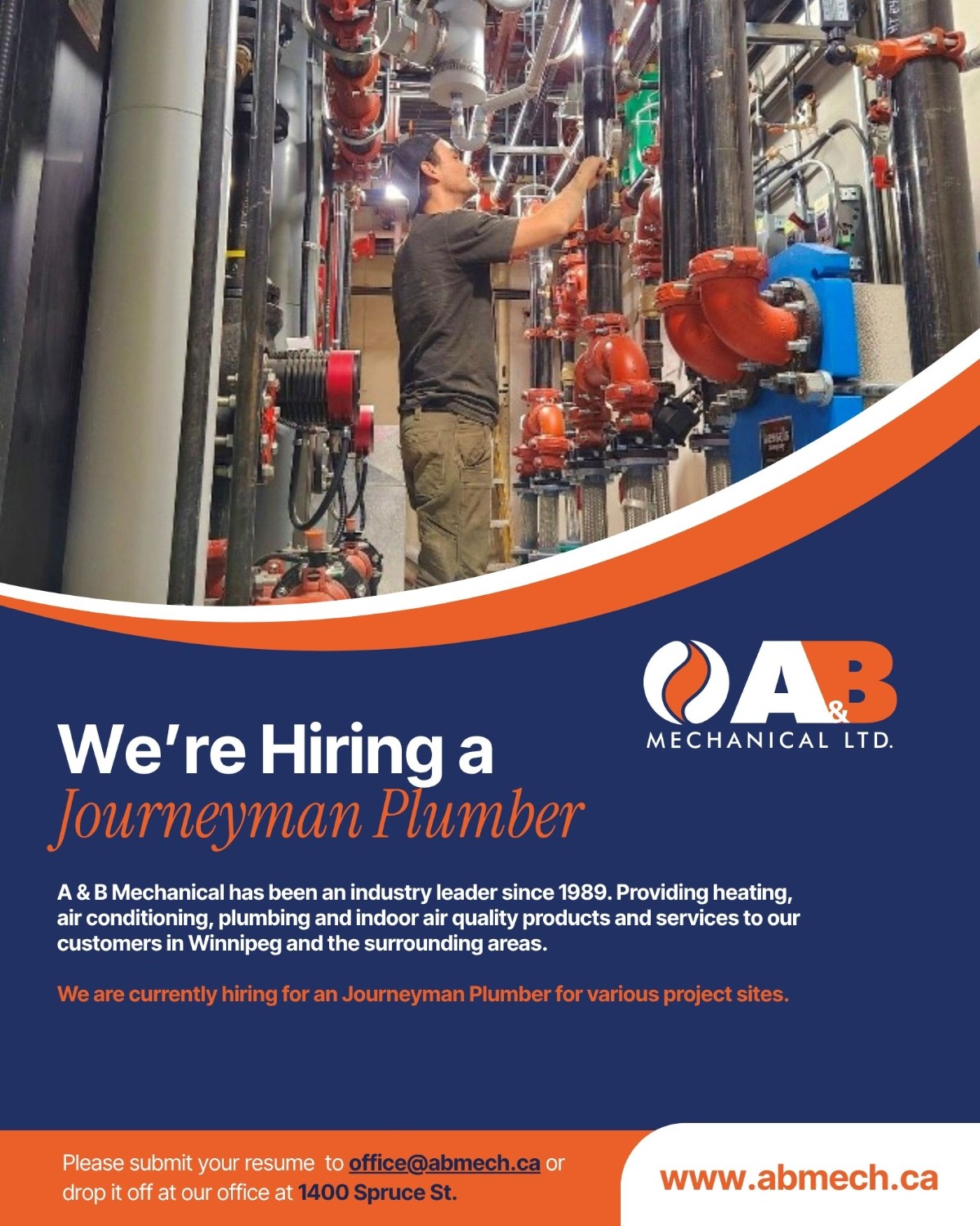 Journeyman Plumber job posting in Winnipeg, Manitoba, Canada