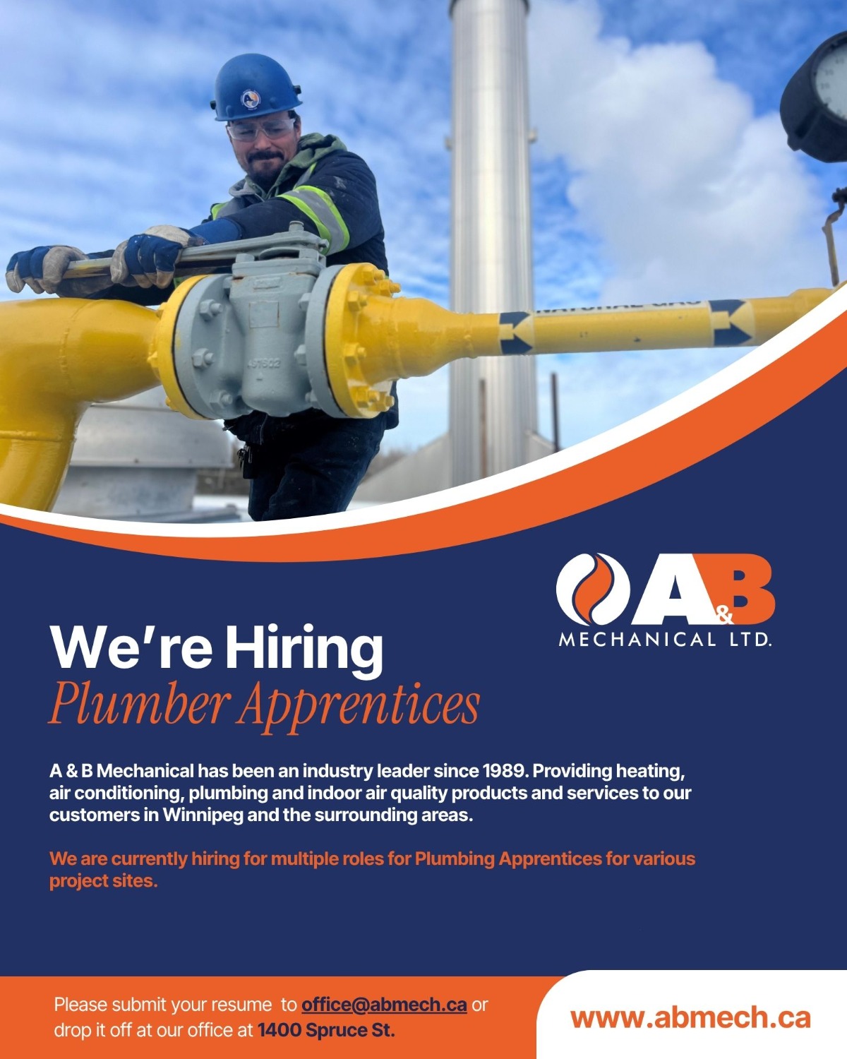 Plumbing Apprentices job posting in Winnipeg, Manitoba, Canada